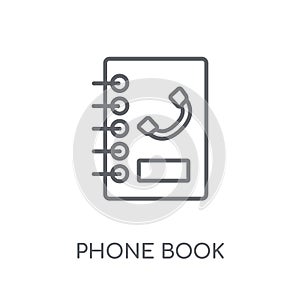 Phone book linear icon. Modern outline Phone book logo concept o
