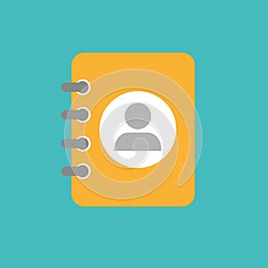 Phone book vector graphics icon in yellow color