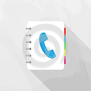 Phone book. Vector icon of a notebook for recording telephone nu