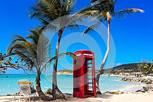 Phone booth in Dickenson Bay on Antigua