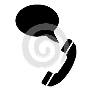 Phone and bubble vector simple isolated icon. Vector illustration