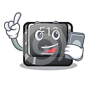 With phone button f12 on a keyboard mascot photo
