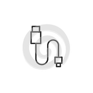 Phone cable icon vector set on white background