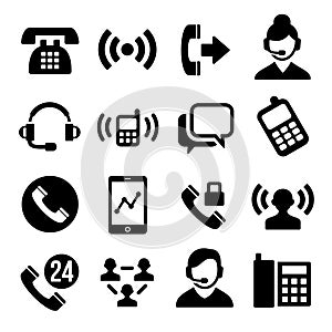 Phone and Call Center Icons Set