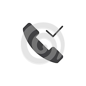 Phone call check mark vector icon