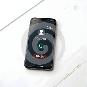 Phone call communication isolated on white background