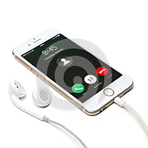 Phone call communication isolated on white background