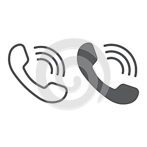 Phone Call line and glyph icon