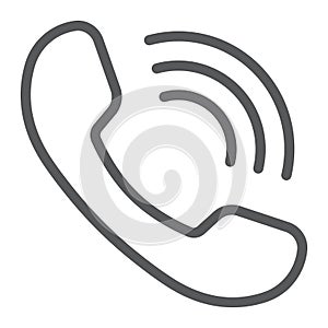 Phone Call line icon, communication and support