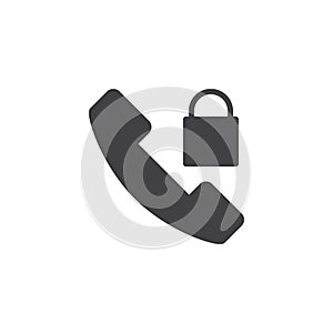 Phone call lock vector icon