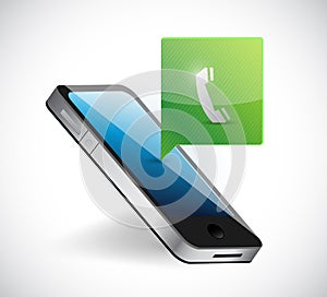 Phone call message illustration design