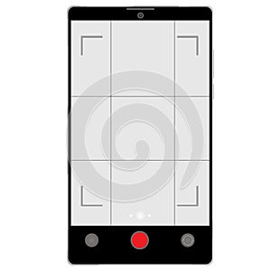 Phone camera viewfinder, screen interface view template video cam. Smartphone app frame isoleted