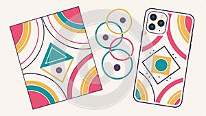 Phone cases with geometric patterns, mobile accessory design. vector design Generative AI