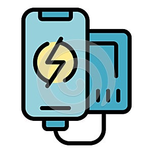 Phone charging icon vector flat