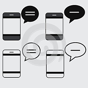 Phone chat or talking icon set