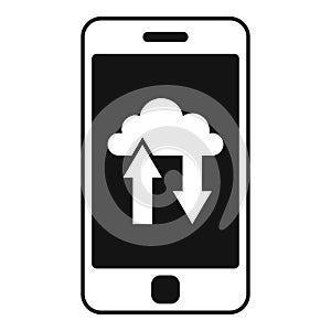 Phone cloud remote control icon, simple style