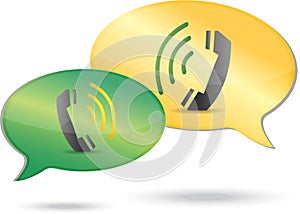 Phone communication concept illustration