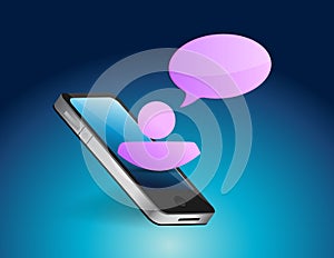 Phone communication concept illustration