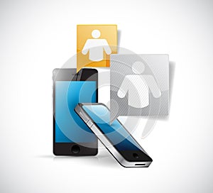 Phone communication concept illustration