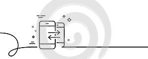 Phone Communication line icon. Incoming call. Continuous line with curl. Vector