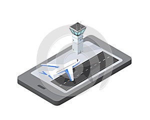 Phone concept airport runway airplane