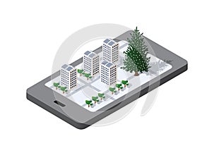 Phone concept of module block city