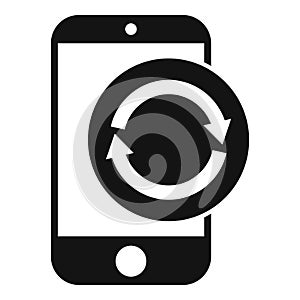 Phone data backup icon simple vector. Computer storage