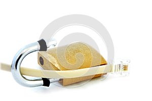 Phone data cable and lock