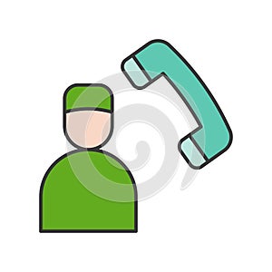 Phone and Dentist, make an appointment, dental related icon, filled outline