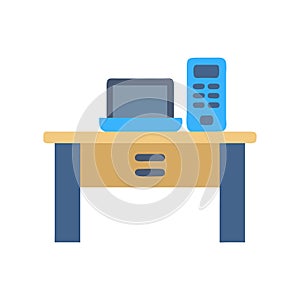 Phone on Desk Icon for Office