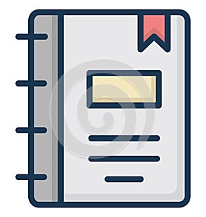 Phone Directory Isolated Vector Icon That can be easily Modified or Edited.