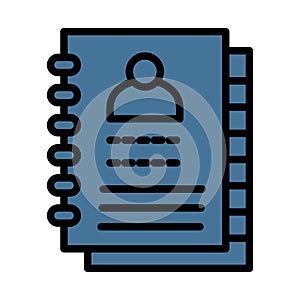 phone directory line isolated vector icon can be easily modified and edit