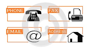 Phone, fax, email and address banner
