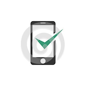 Phone Fixed, Check Mark Vector Icon Template Illustration Design. Vector EPS 10