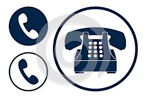 Phone flat vector icons isolated on white