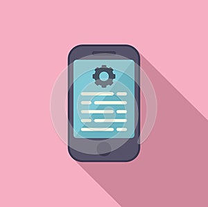 Phone gear support icon flat vector. Data paper