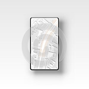 Phone gps navigation map compass, application city location.