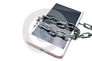 Phone hack theft lock chain. Network Security.