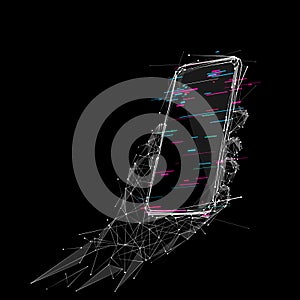 Phone in hand low poly WB