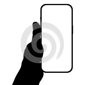 a phone in a hand on a transparent background in vector format