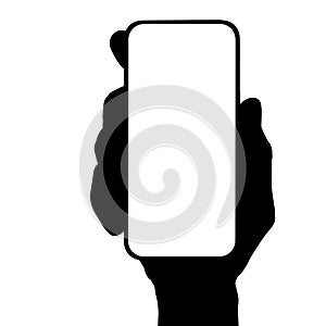 a phone in a hand on a transparent background in vector format