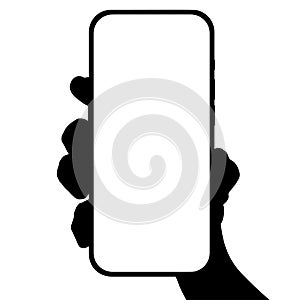 a phone in a hand on a transparent background in vector format