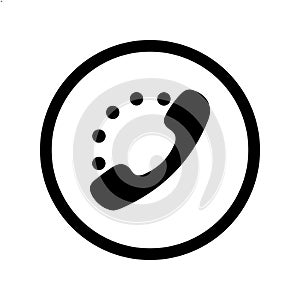 Phone handset icon with communications