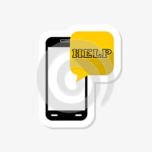 Phone Help sticker icon. Mobile chat sign. Conversation or SMS symbol