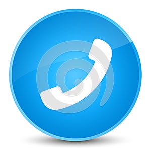 Phone icon elegant cyan blue round button