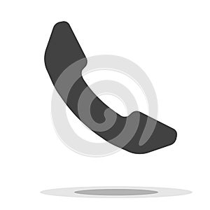 Phone icon with flat black color. Solid telephone symbol for contact concept. Vector illustration.