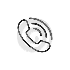 Phone icon flat style isolated on white background. Telephone symbol