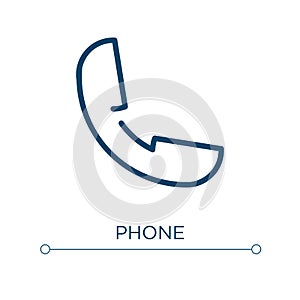 Phone icon. Linear vector illustration. Outline phone icon vector. Thin line symbol for use on web and mobile apps, logo, print