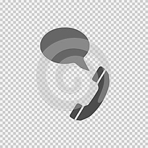 Phone icon. Phone vector. Phone and bubble vector simple isolated icon. Phone symbol. Vector illustration