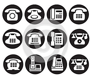 Phone icon set - nine office nobile phones